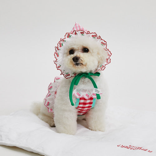 Louisdog (M) Cherry mint Pool club bonnet