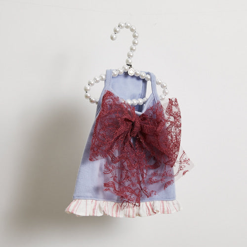 Louisdog (SM) Dream Blue Organic Big Bow Top