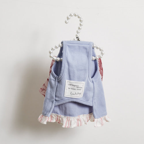 Louisdog (SM) Dream Blue Organic Big Bow Top