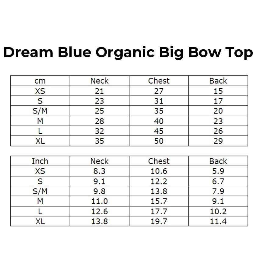 Louisdog (SM) Dream Blue Organic Big Bow Top