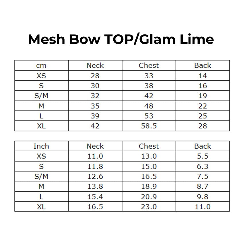 Louisdog (SM/M) Mesh Bow TOP/Glam Lime