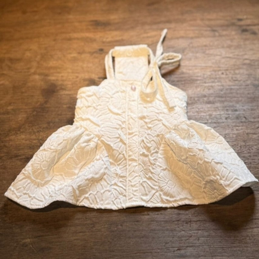 Lorelei White camellia vintage volume dress