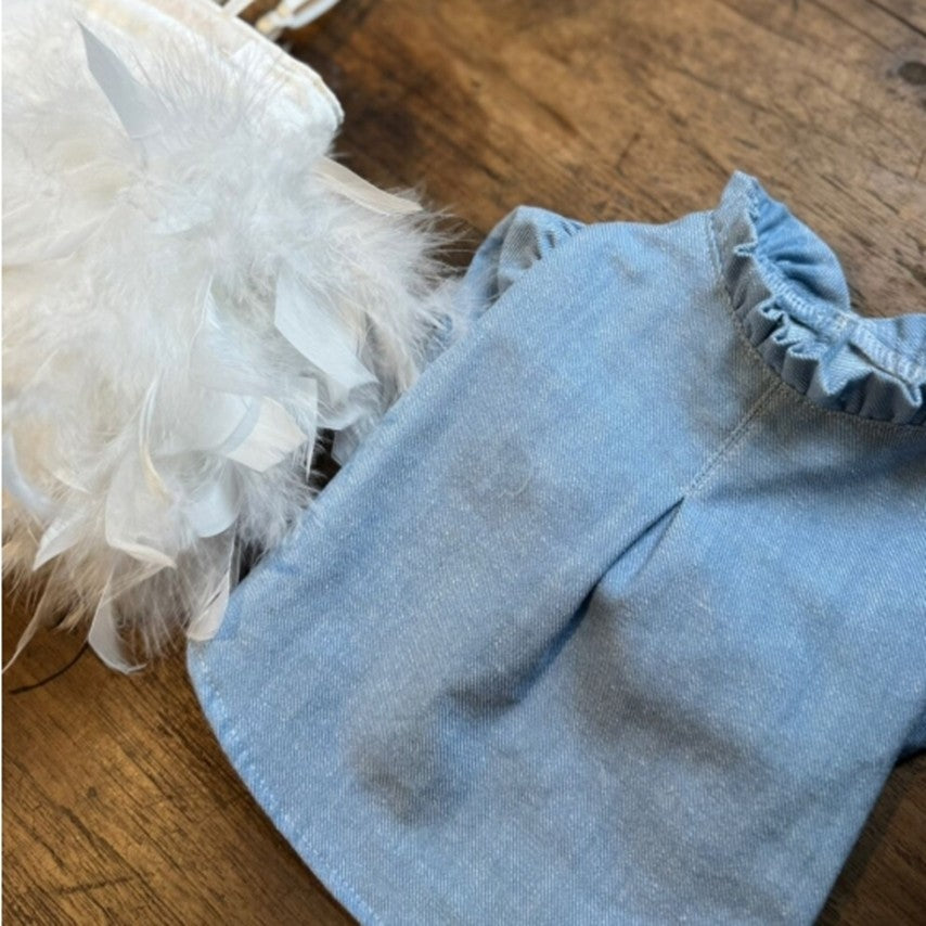 Lorelei Denim sophia puff blouse