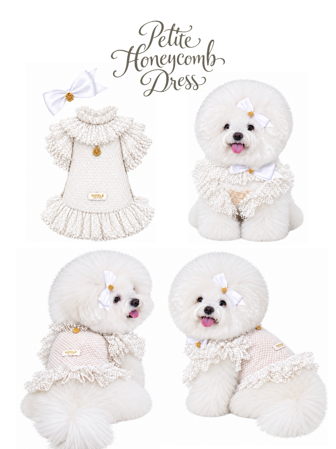 Pure White Petit Honeycomb Dress