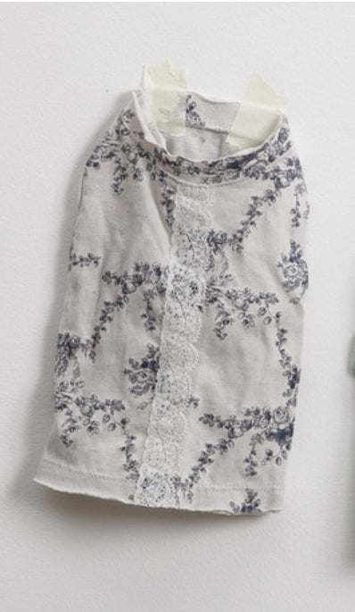 Louisdog (SM)-Blue grey flower blouse