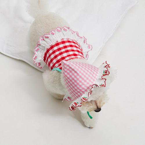 Louisdog (M) Cherry mint Pool club bonnet