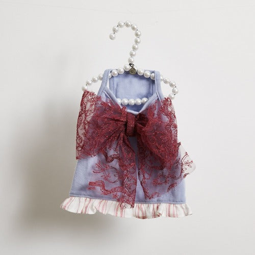 Louisdog (SM) Dream Blue Organic Big Bow Top