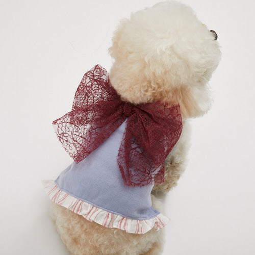 Louisdog (SM) Dream Blue Organic Big Bow Top