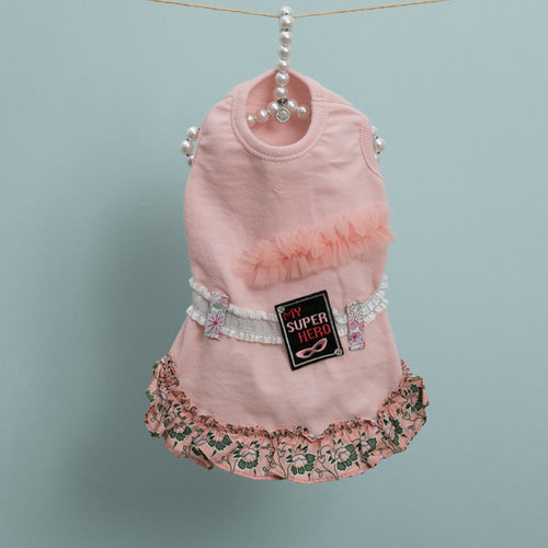 Louisdog (M) Organic Wappen Dress Couture Pink