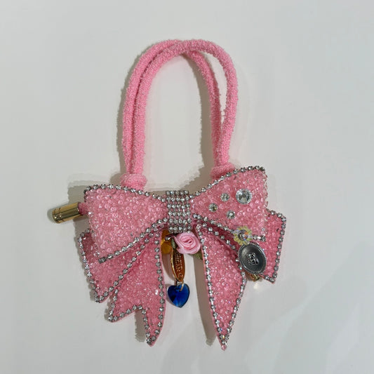 Pink Bow Collar with Diamond