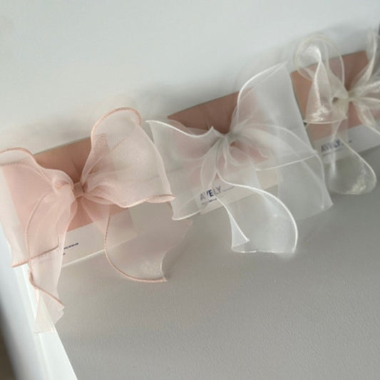Avely Big Bow Pink and White