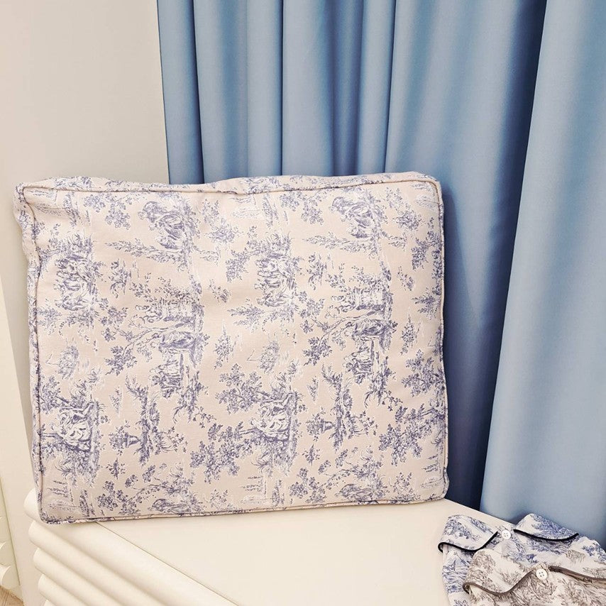 Beige-Blue Pillow