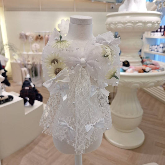 white bigbow n mini collar