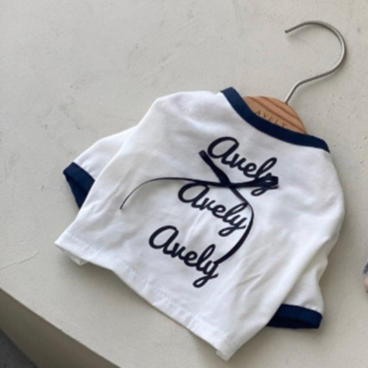 Avely White Lettering ringer tee