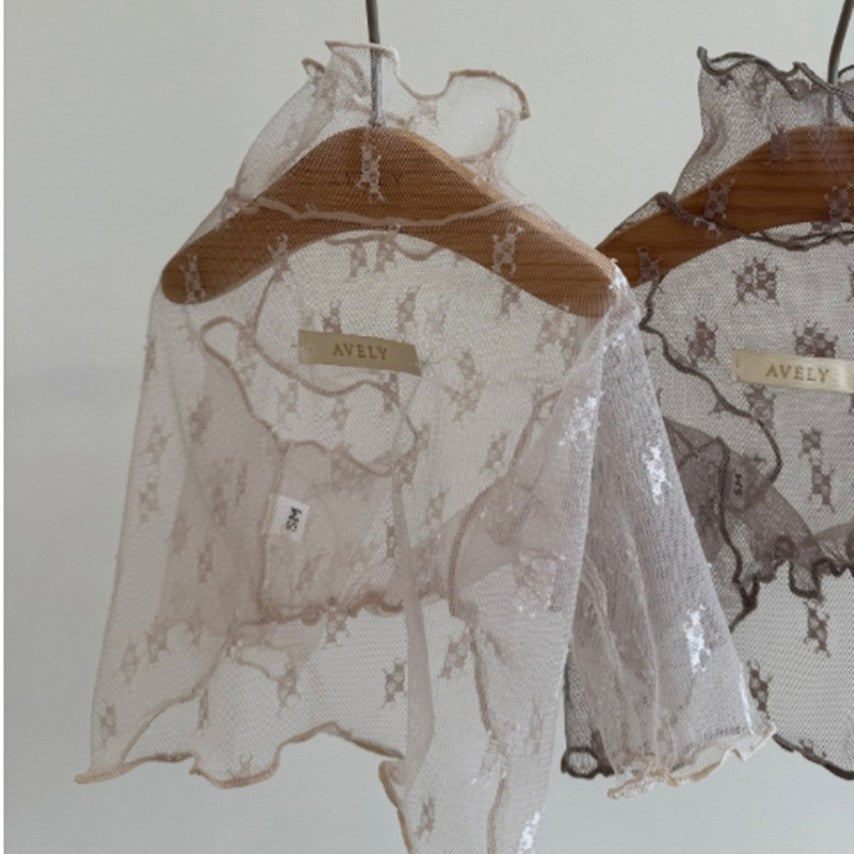 Avely White net mesh tee