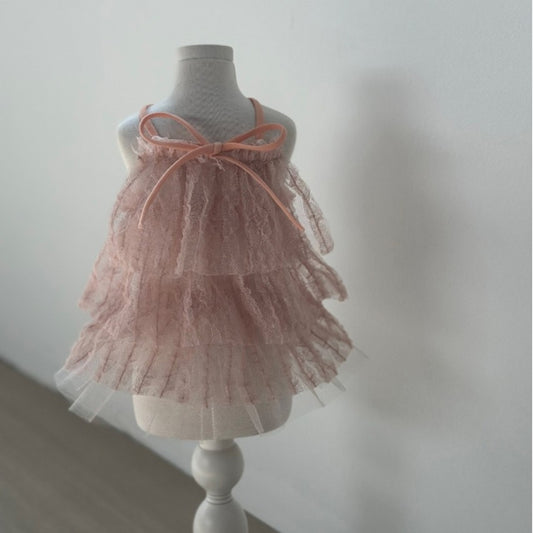 Avely (SM) Pink Layered Tutu Ruffle Dress