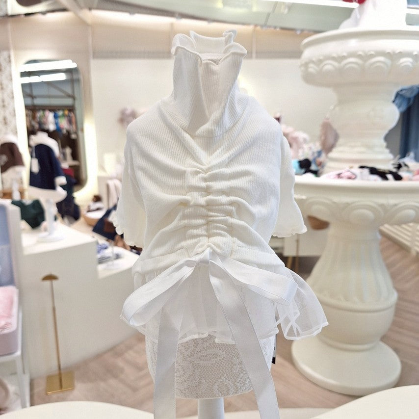 Avely Cream shirring top