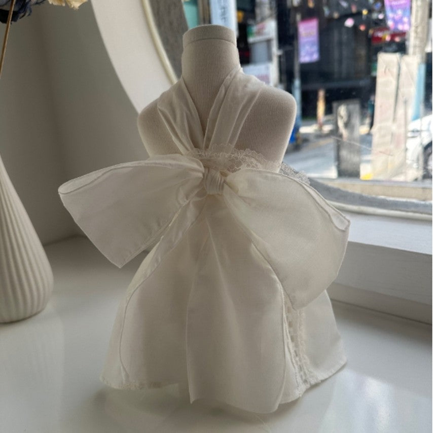 Avely White Big Bow Dress