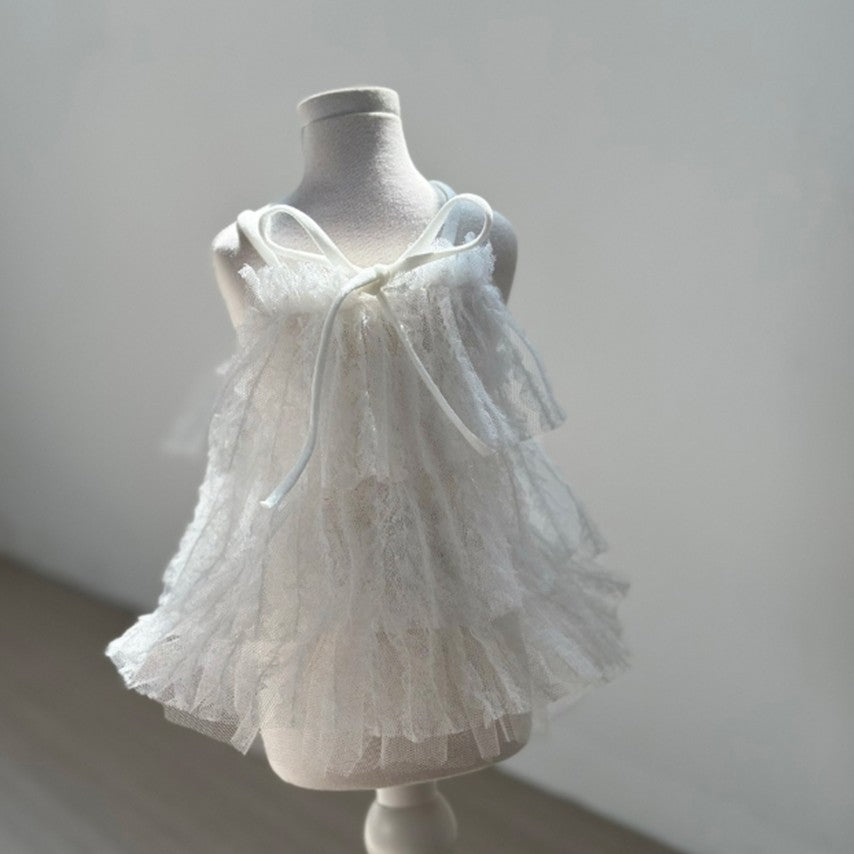 Avely White Layered Tutu Dress