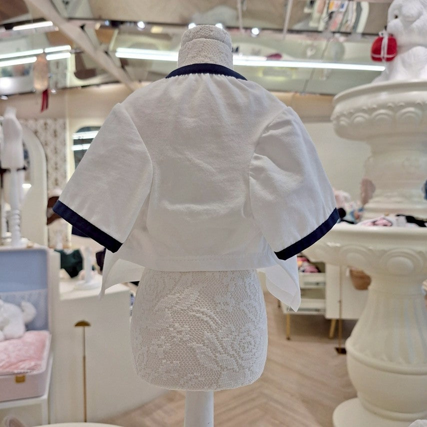 Avely White Lettering ringer tee