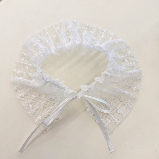 Avely white lace ribbon collar