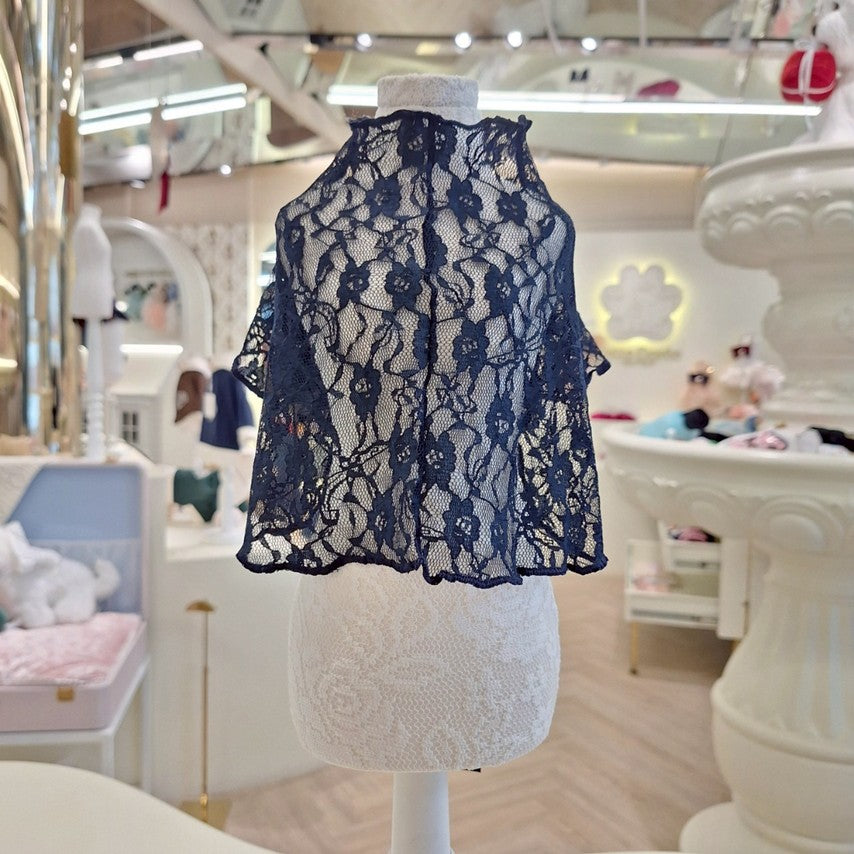 Avely Navy Lace Blouse