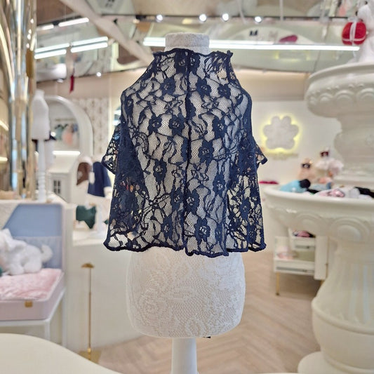 Avely Navy Lace Blouse