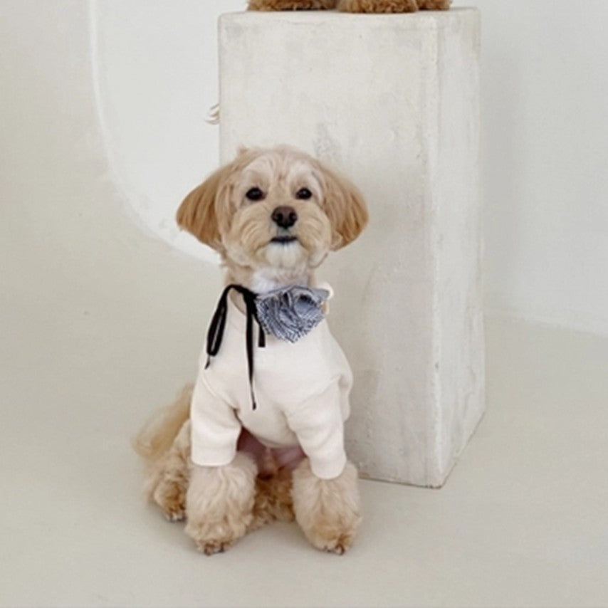 Brown Check Camellia collar