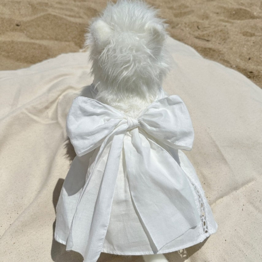 Avely White Big Bow Dress