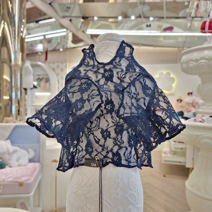 Avely Navy Lace Blouse
