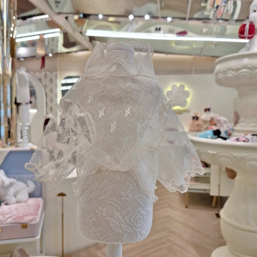 Avely White net mesh tee