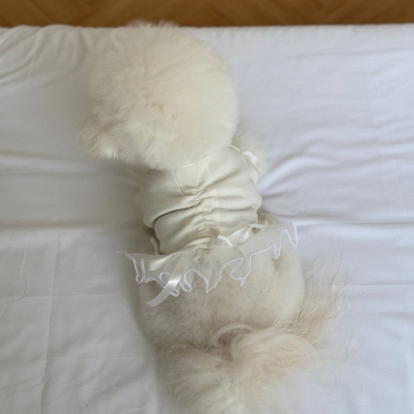 Avely Cream shirring top