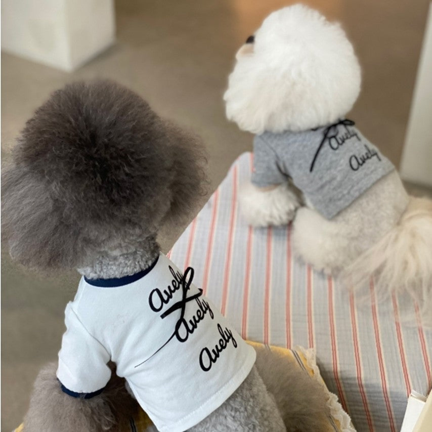 Avely White Lettering ringer tee