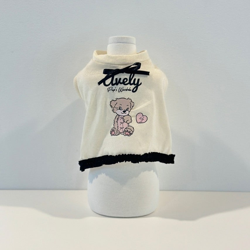 Avely White Glitter crop