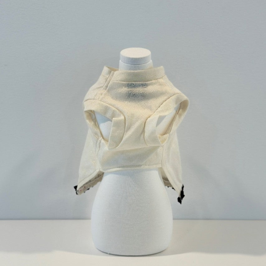 Avely White Glitter crop